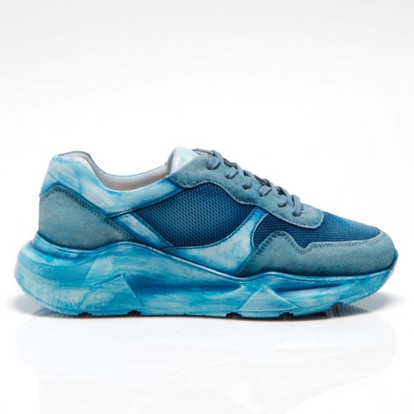 πLAST CHANCEπ FREE PEOPLE Let's Wander Washed Sneakers / Boardwalk Blue - Picture 11 of 16